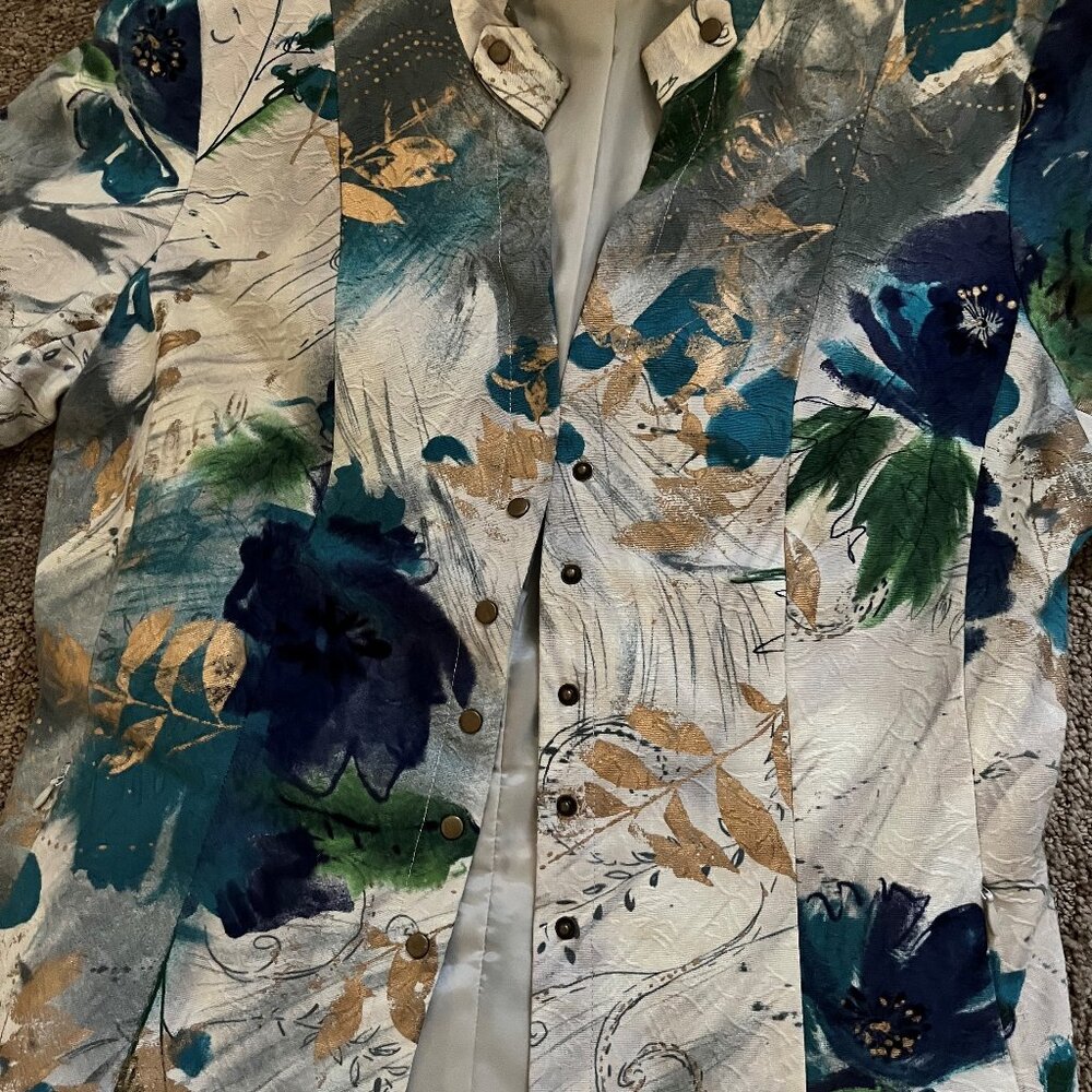 Coldwater Creek Floral Jacquard fitted Blazer/Jacket Size 10 - gently worn